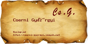 Cserni Györgyi névjegykártya